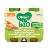 Olvarit Organic Carrot, sweet and chicken 2-pack (from 6 months)