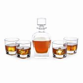 Donella Whiskey Set handgeblazen - 1 Whiskey Decanteer Karaf met 4 Whiskeyglazen - Loodvrij Kristal glas